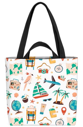 VOID Reise Kompass Karte Tasche 33x33x14cm,15l Einkaufs-Beutel Shopper Einkaufs-Tasche Bag von VOID