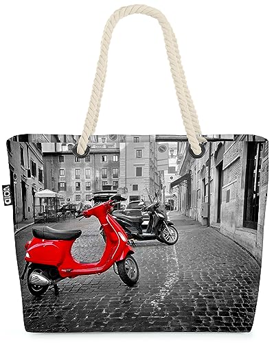 VOID Roller Rom Bike Italien Reise Strandtasche Shopper 58x38x16cm 23L XXL Einkaufstasche Tasche Reisetasche Beach Bag von VOID