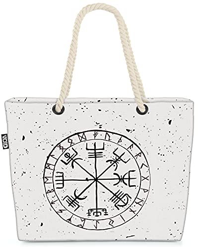 VOID Runen Wikinger Symbol Strandtasche Shopper 58x38x16cm 23L XXL Einkaufstasche Tasche Reisetasche Beach Bag von VOID