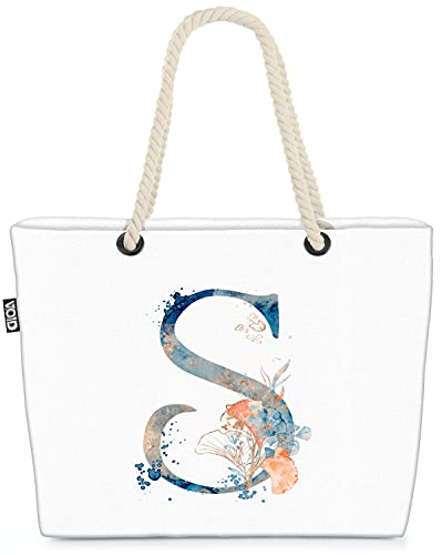 VOID S Buchstaben Schrift Namen Strandtasche Shopper 58x38x16cm 23L XXL Einkaufstasche Tasche Reisetasche Beach Bag von VOID