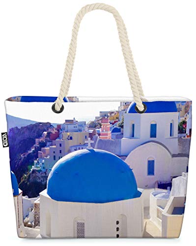 VOID Santorini Strandtasche Shopper 58x38x16cm 23L XXL Einkaufstasche Tasche Reisetasche Beach Bag von VOID