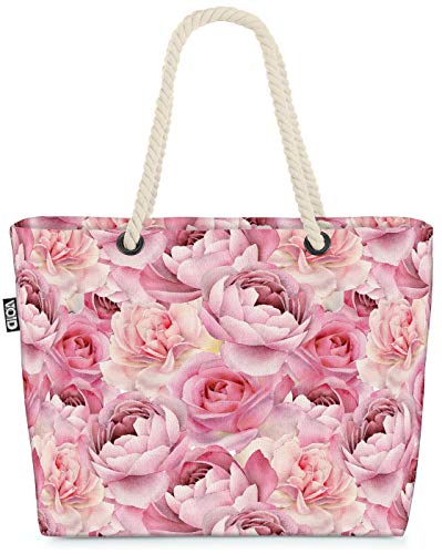 VOID Seerosen Teichrosen Strandtasche Shopper 58x38x16cm 23L XXL Einkaufstasche Tasche Reisetasche Beach Bag von VOID