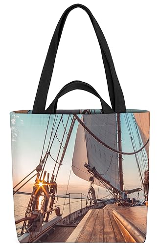 VOID Segelboot Seegelschiff Segeln Angeln Tasche 33x33x14cm,15l Einkaufs-Beutel Shopper Einkaufs-Tasche Bag von VOID