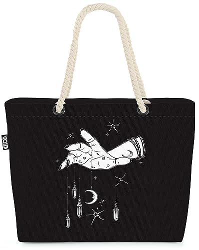 VOID Spirituell Mond Hand Strandtasche Shopper 58x38x16cm 23L XXL Einkaufstasche Tasche Reisetasche Beach Bag von VOID