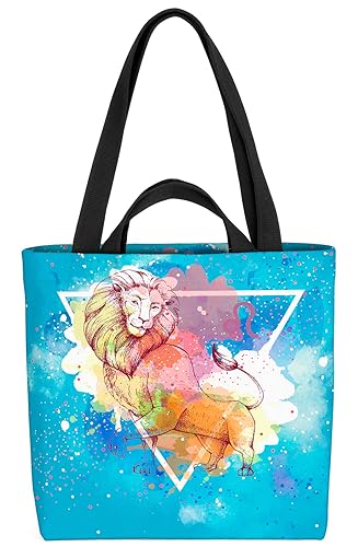 VOID Sternzeichen Horoskop Löwe Tasche 33x33x14cm,15l Einkaufs-Beutel Shopper Einkaufs-Tasche Bag von VOID