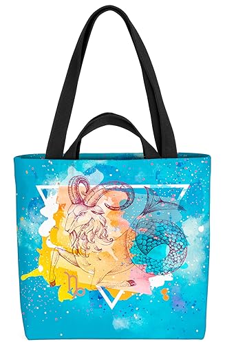 VOID Sternzeichen Horoskop Steinbock Tasche 33x33x14cm,15l Einkaufs-Beutel Shopper Einkaufs-Tasche Bag von VOID