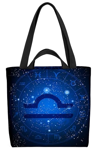 VOID Sternzeichen Sterne Waage Tasche 33x33x14cm,15l Einkaufs-Beutel Shopper Einkaufs-Tasche Bag von VOID