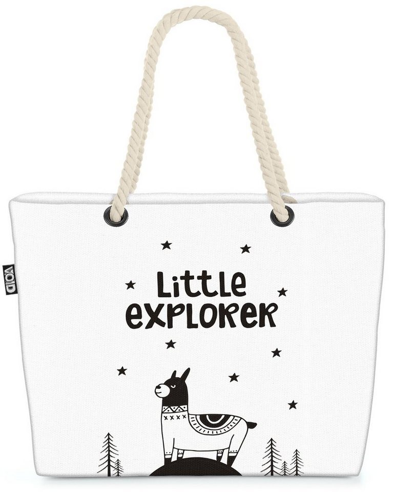 VOID Strandtasche (1-tlg), Abenteurer Lama Wald Tiere Kinder Kinderzimmer Skandinavien Haustiere von VOID