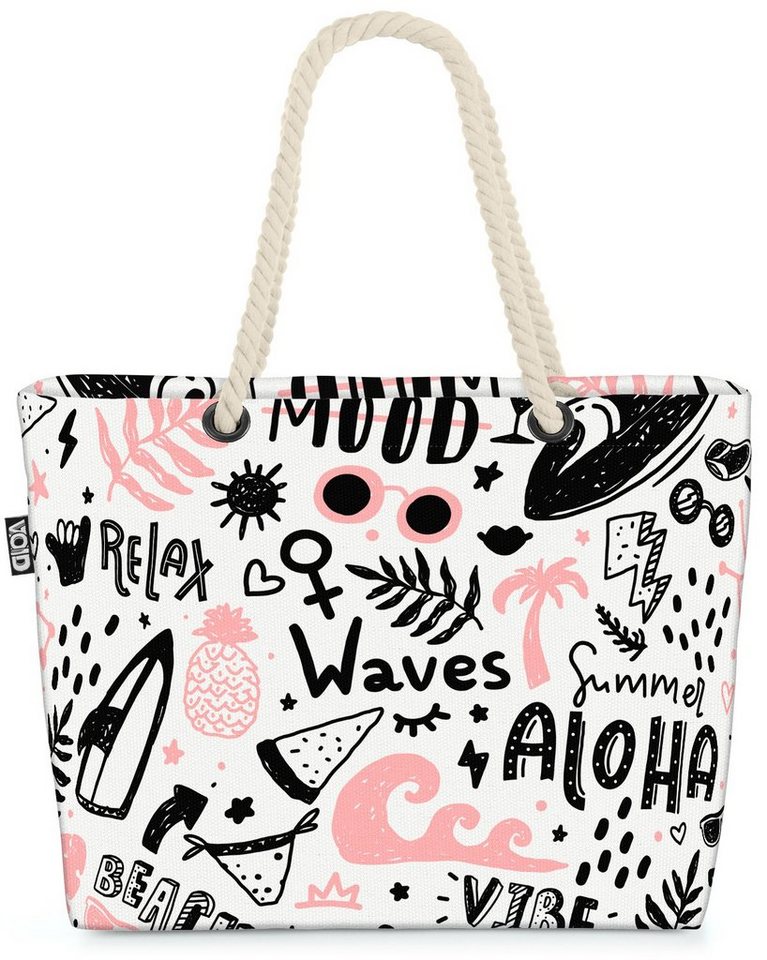 VOID Strandtasche (1-tlg), Aloha Sommer Strand Surfer Aloha Sommer Strand Surfer Meer Wellen Sur von VOID