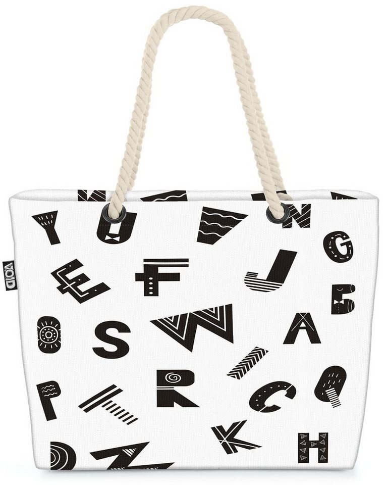 VOID Strandtasche (1-tlg), Alphabet Buchstaben ABC Alphabet Buchstaben ABC Kinder Kinderzimmer l von VOID