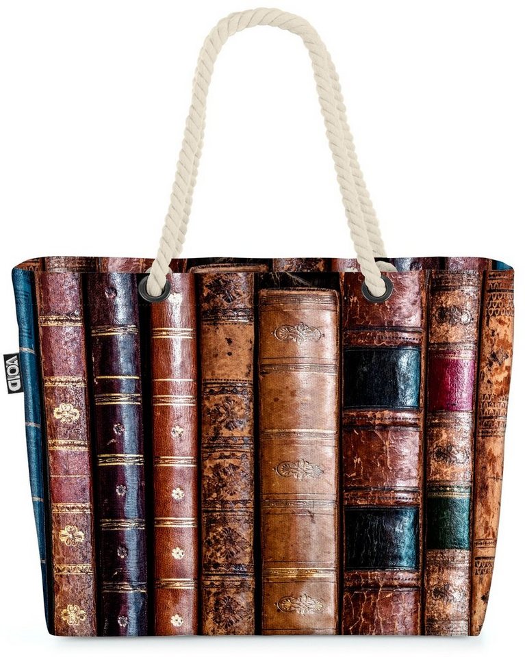 VOID Strandtasche (1-tlg), Alte Buchrücken Bücher Antike Bücher Blumen Antiquariat Buchhandlung von VOID