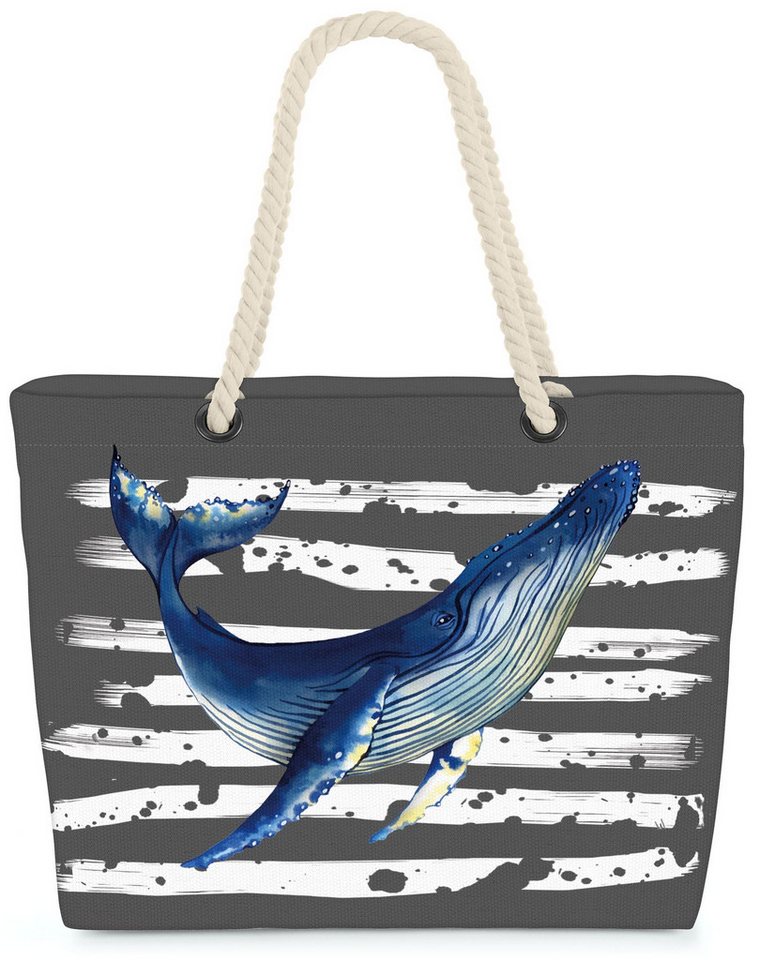 VOID Strandtasche (1-tlg), Blauwal Wal Meer Fisch Strand Urlaub von VOID