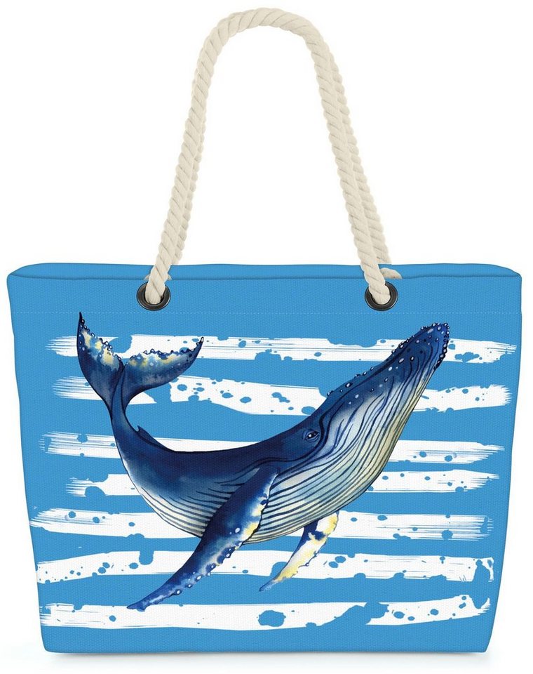 VOID Strandtasche (1-tlg), Blauwal Wal Meer Fisch Strand Urlaub von VOID