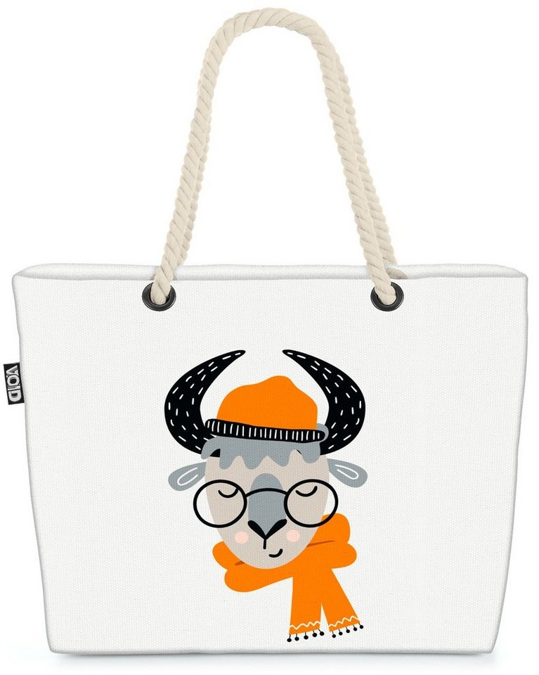 VOID Strandtasche (1-tlg), Bock Cartoon Tierkinder tierpark tier kuh koala pferd bull yak hase h von VOID