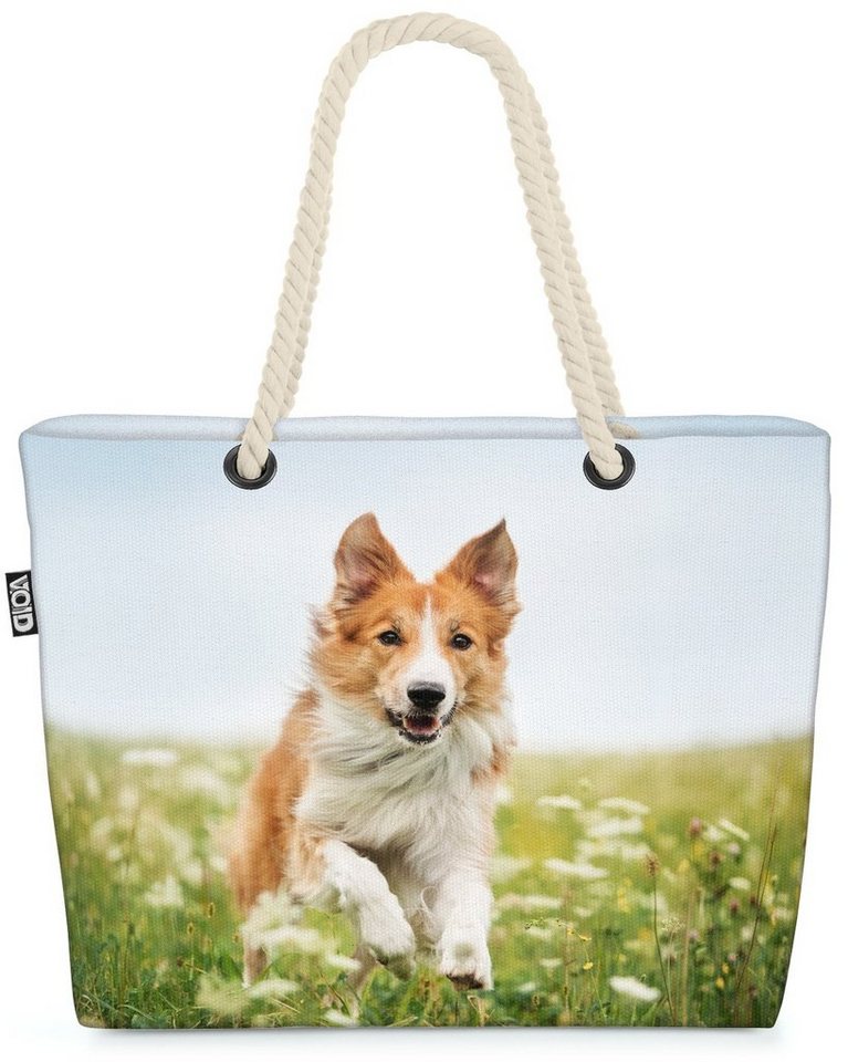 VOID Strandtasche (1-tlg), Border Collie Red Beach Bag Border Collie Haustier Spielzeug Leine Tier von VOID