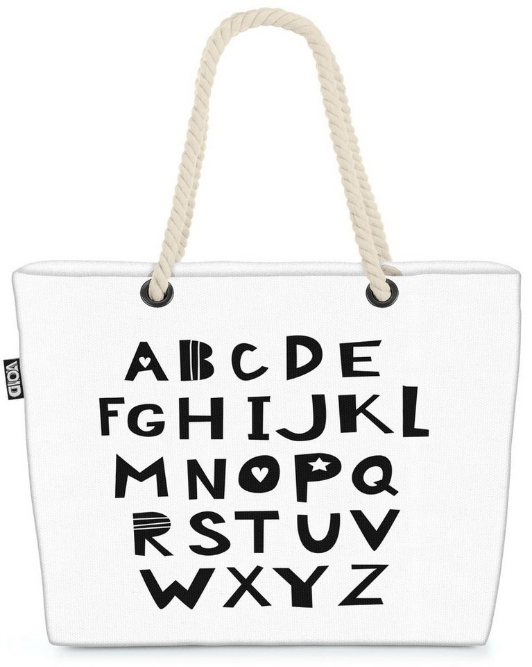 VOID Strandtasche (1-tlg), Buchstaben ABC Grafik Kinder Tiere Kinder Kinderzimmer Skandinavien D von VOID