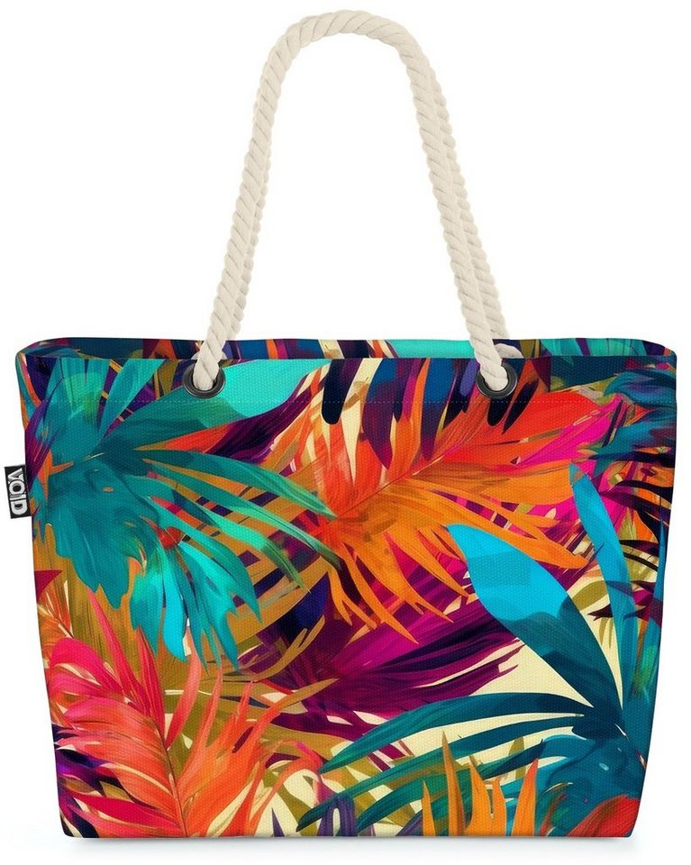 VOID Strandtasche (1-tlg), Bunte Palmenblätter Palmen tropen dschungel palmen blätter floral wil von VOID