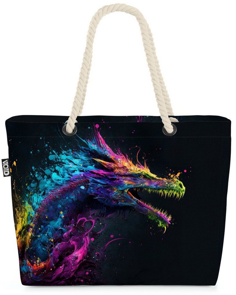 VOID Strandtasche (1-tlg), Color Dragon Fantasy Farben Game Ritter Mittelalter ungeheuer regebno von VOID