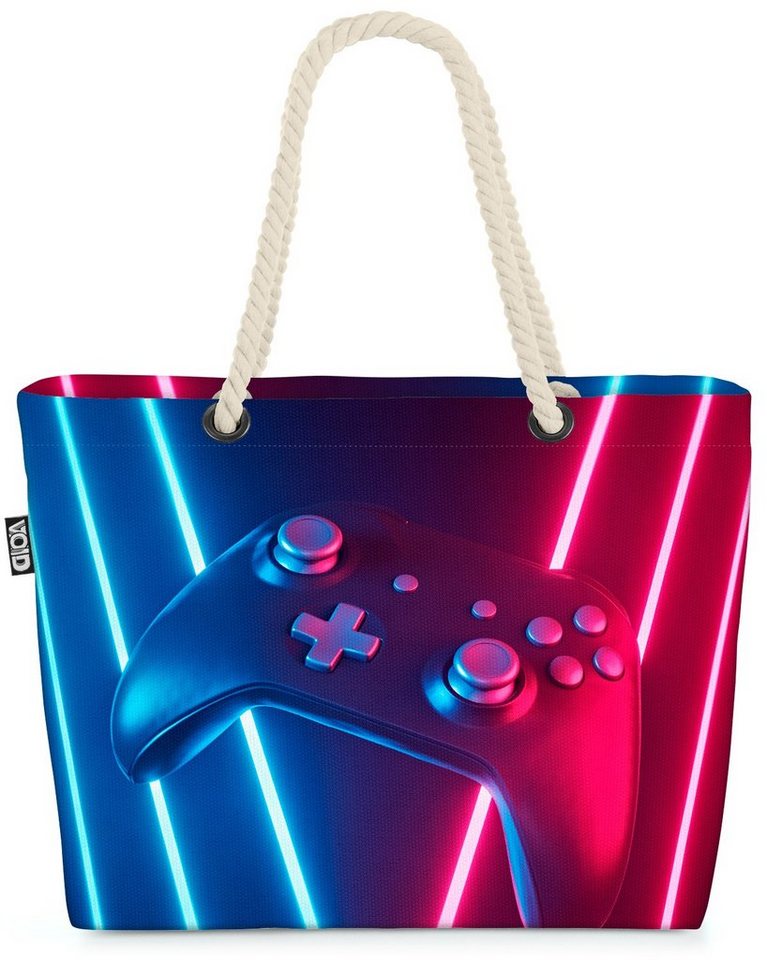 VOID Strandtasche (1-tlg), Controller Gamer Cube Gamepads Gamer Spiele Joystick Pad Tastatur Kon von VOID