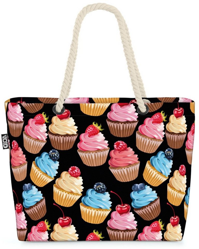 VOID Strandtasche (1-tlg), Cupcake Party Beach Bag Kuchen Essen Kinder-Geburtstag Kochen backen Gebäck von VOID