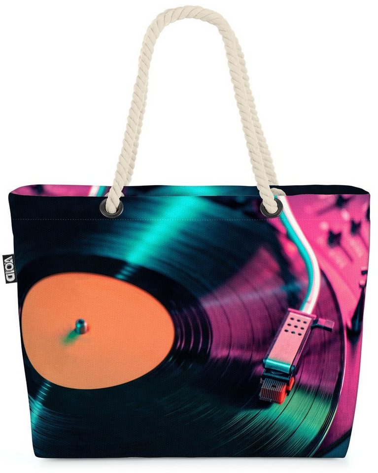 VOID Strandtasche (1-tlg), DJ Schallplatte Vintage Musik Record Schallplattenspieler gemistert t von VOID