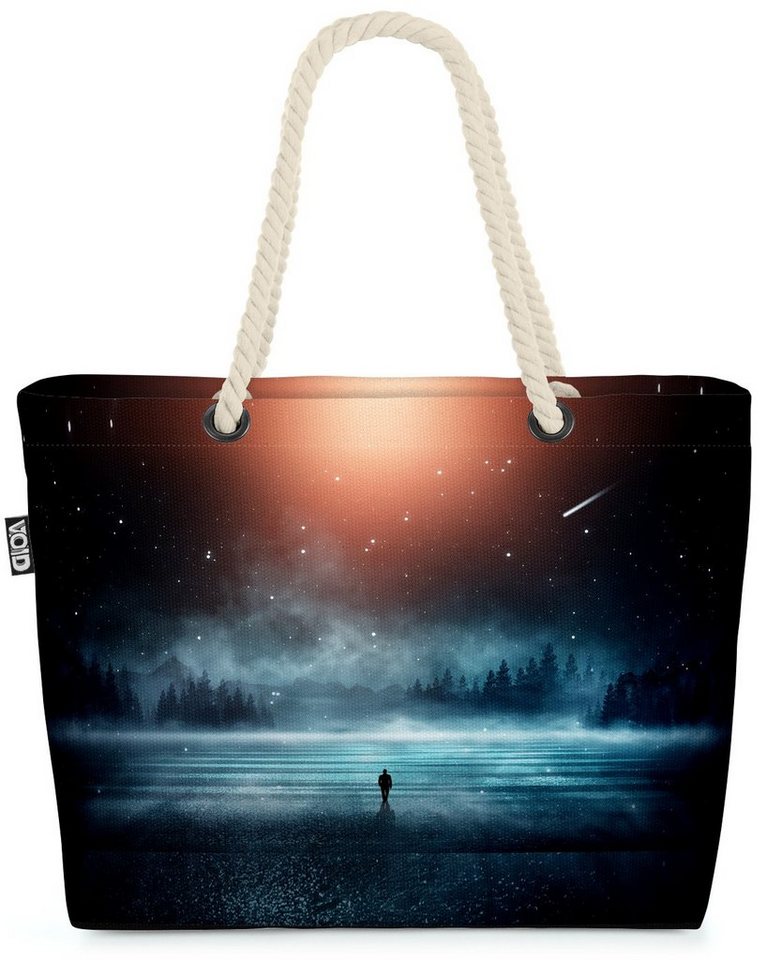 VOID Strandtasche (1-tlg), Dunkler Winterwald Beach Bag Winter naht Wald Nebel Dark Besucher Alien Schnee von VOID