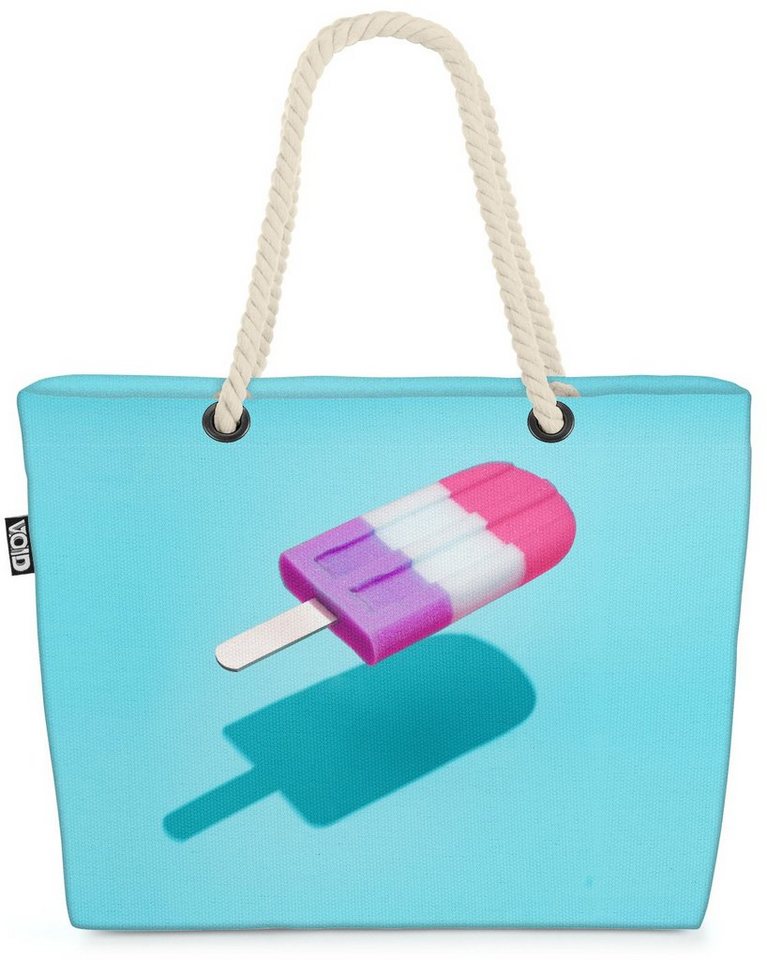 VOID Strandtasche (1-tlg), Eis am Stiel Beach Bag Wassereis Eiscreme Italien Baden Kinder Süß Rosa Stiel von VOID