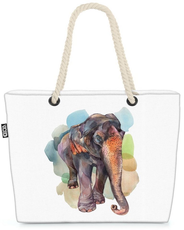 VOID Strandtasche (1-tlg), Elefant Grafik Afrika Asien Indien Tier Zoo Bild Kinder Kinderzimmer von VOID