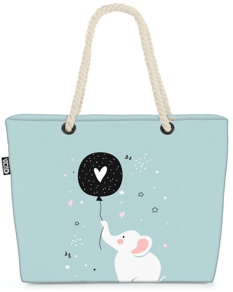 VOID Strandtasche (1-tlg), Elefant Herz Baby Kinder Elefant Herz Baby Kinder Knuddeln Babyzimmer von VOID