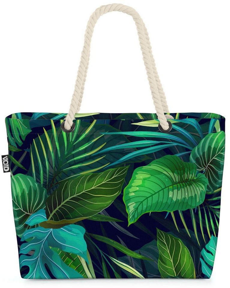 VOID Strandtasche (1-tlg), Flat Exotic Plants Beach Bag muster exotisch floral palme Sommer Urwald Blatt von VOID