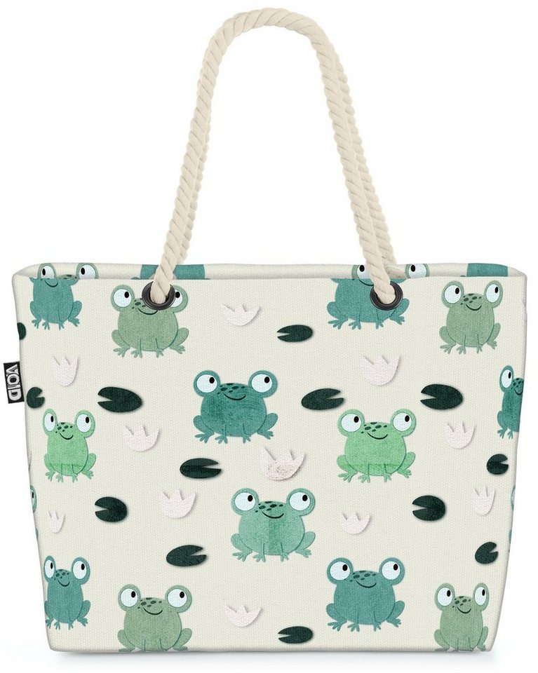 VOID Strandtasche (1-tlg), Frösche Kinder Teich Tiere Cartoon Kinderzimmer Garten Teich kindermu von VOID