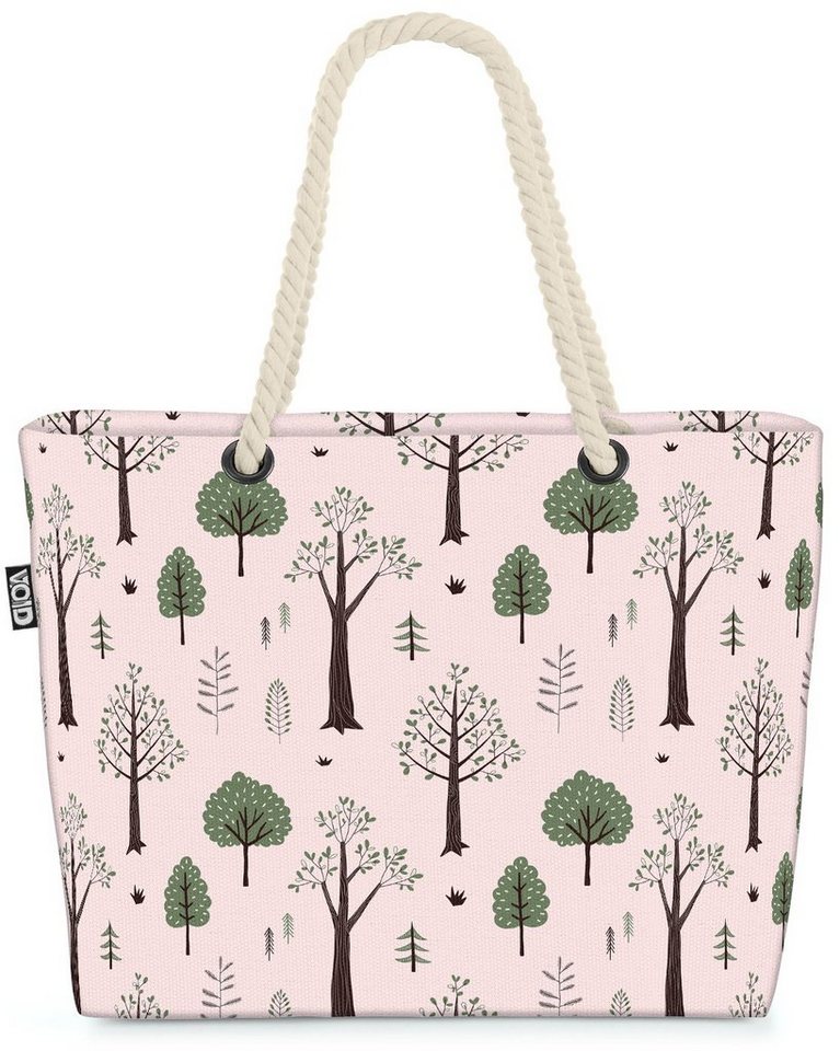 VOID Strandtasche (1-tlg), Frühling Wald Beach Bag Wald Wandern Bäume Natur Muster Mädchen Kinderzimmer von VOID