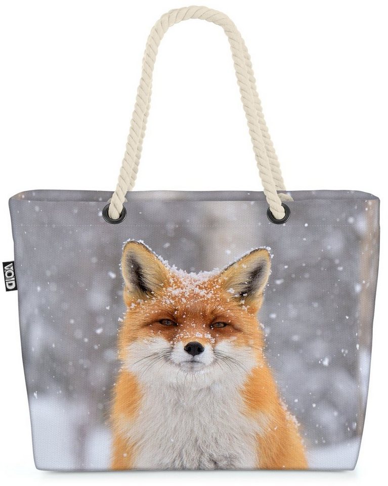 VOID Strandtasche (1-tlg), Fuchs Schnee Rotfuchs Winter Tier fuchs tier rot säugetier wildlife r von VOID