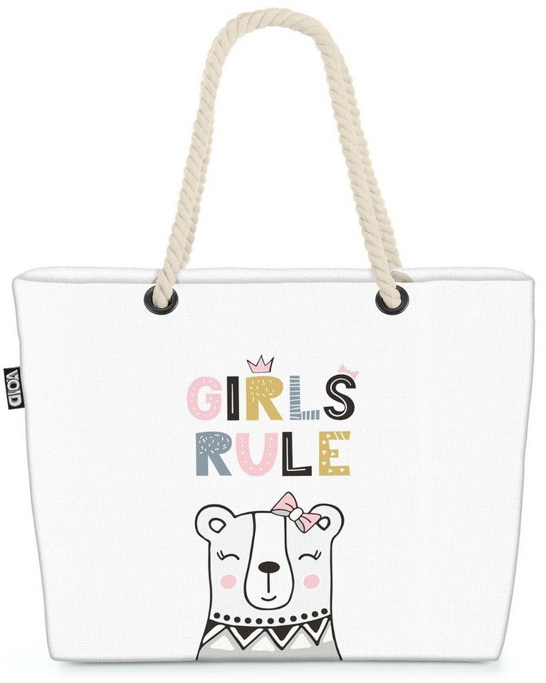 VOID Strandtasche (1-tlg), Girls Rule Bärchen Bär Tiere Kinder Kinderzimmer Skandinavien Haustie von VOID