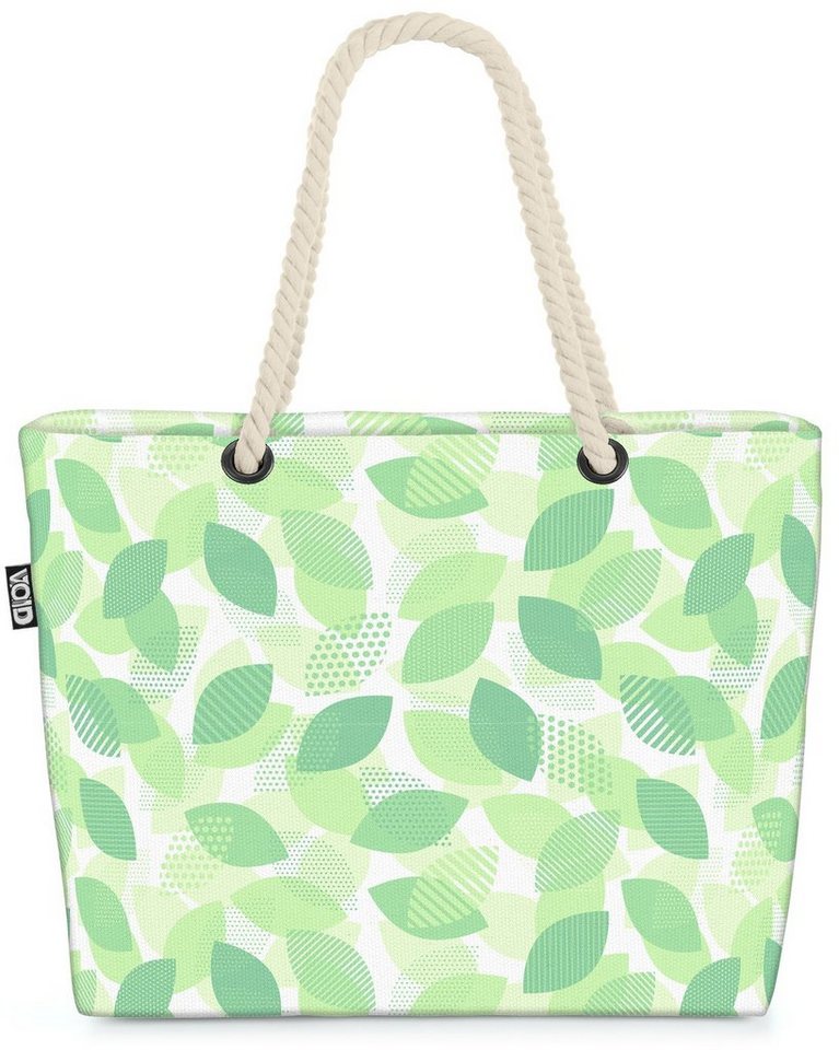 VOID Strandtasche (1-tlg), Grüne Blätter Design Pflanzen blatt garten frühling gemustert design von VOID