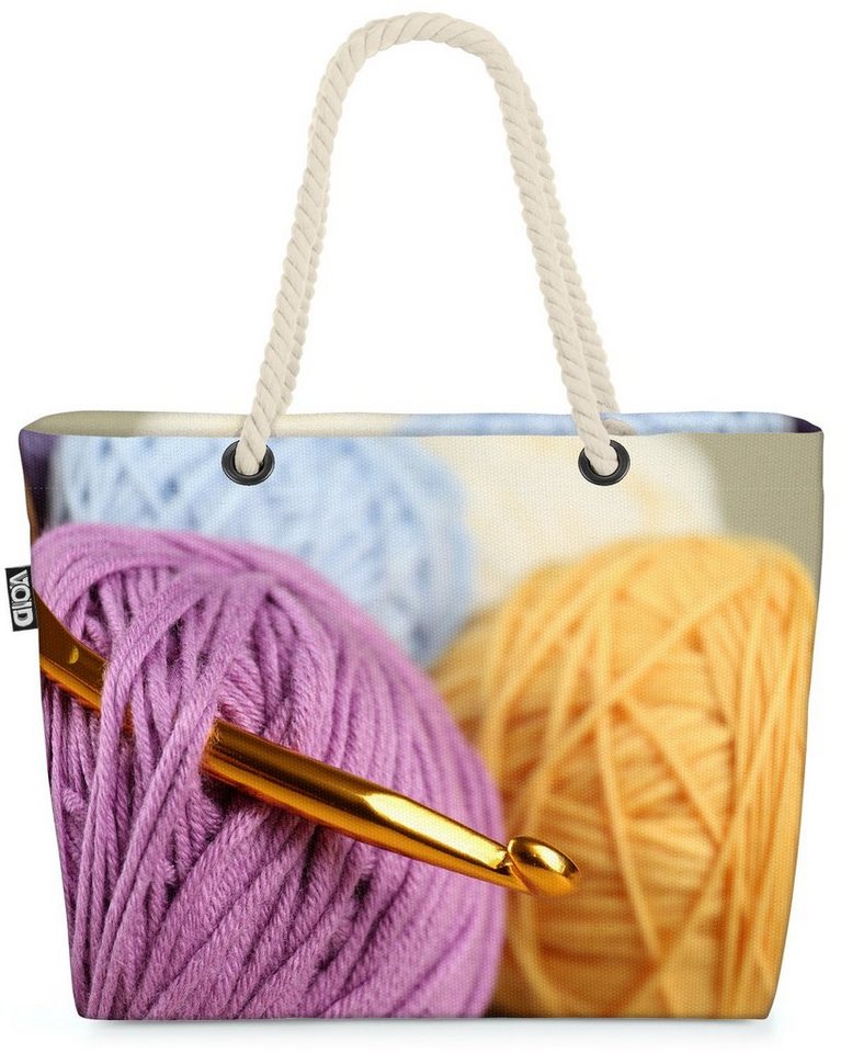 VOID Strandtasche (1-tlg), Häkelnadel Wolle Häkeln zubehör kunst ball knäuel farbe bunt handwerk von VOID