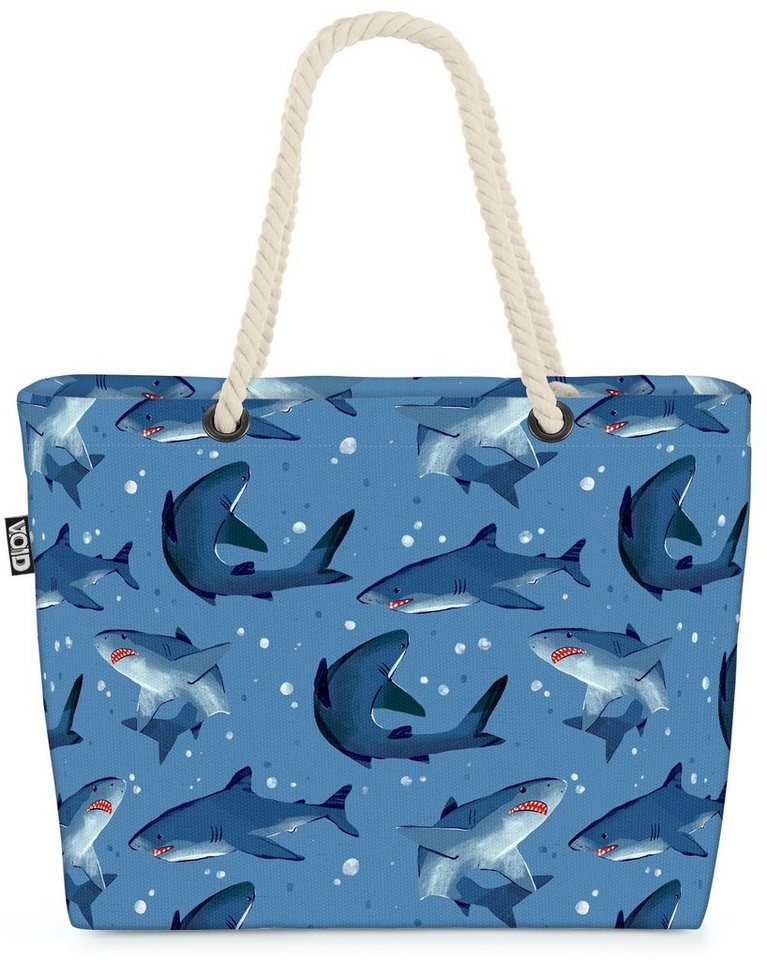 VOID Strandtasche (1-tlg), Haie Haifisch Meer Blau Fische Kinder Bild Reisen Mittelmeer Kinderzi von VOID