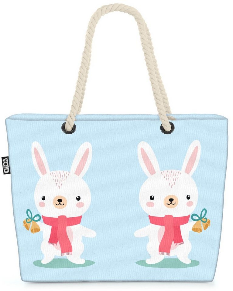 VOID Strandtasche (1-tlg), Hase Tierkinder Beach Bag Kinderzimmer Kinder Tiere Winter Weihnachten Tierbaby von VOID