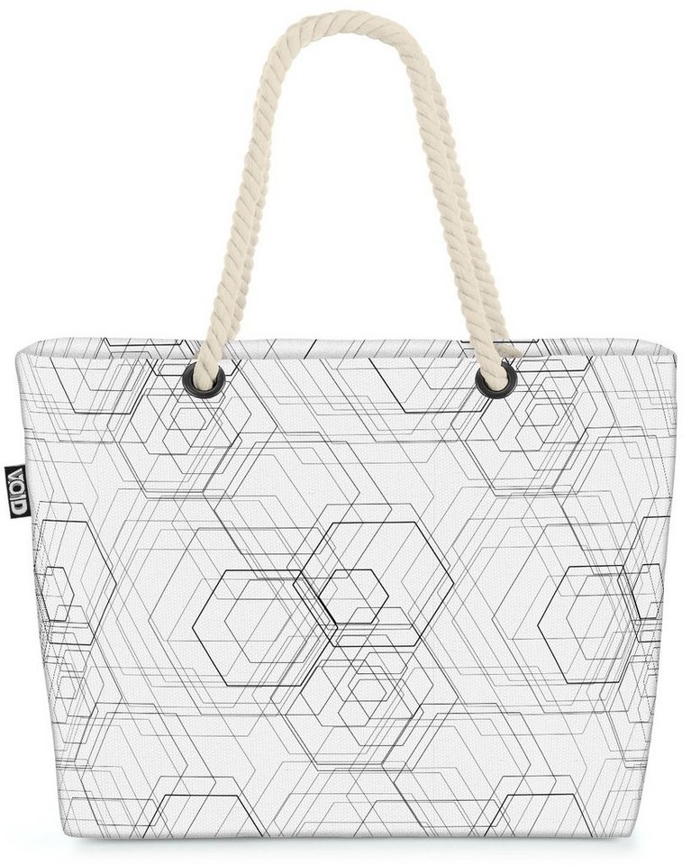 VOID Strandtasche (1-tlg), Hexagon Muster Beach Bag Waben modular Grafik Kunst Küche Wohnzimmer Chip cell von VOID