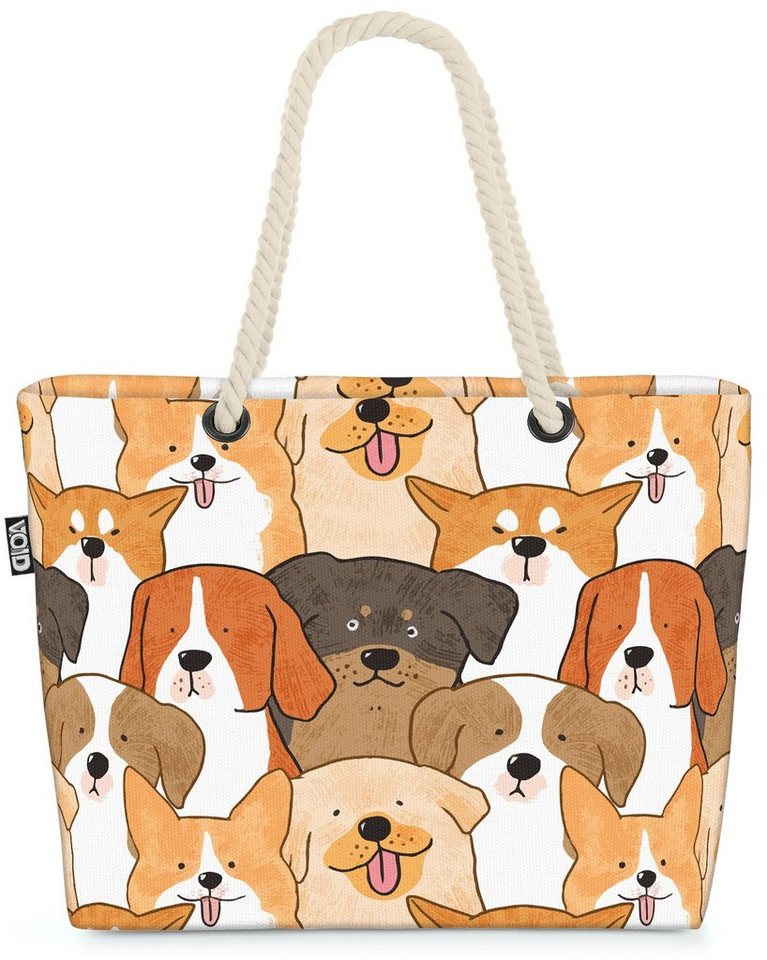 VOID Strandtasche (1-tlg), Hunde Grafik Bande Rasse Kinder Haustier Comic Mops Züchten Hundefutt von VOID