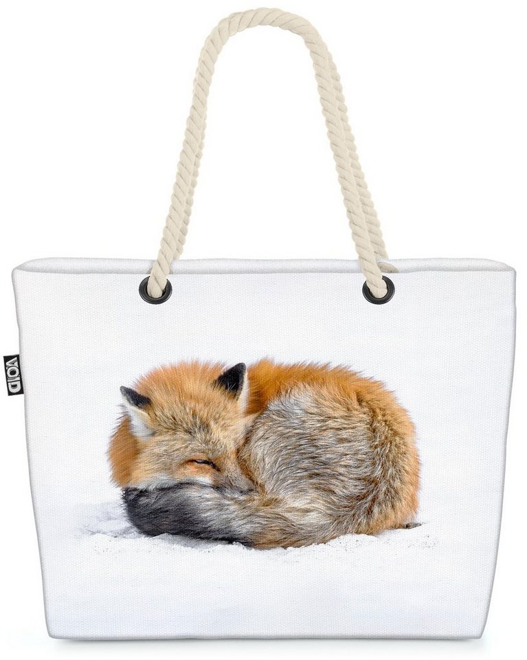 VOID Strandtasche (1-tlg), Japan Fuchs Schnee Winter Weihnachten Tiere Wald Wildtiere Zoo Herbst von VOID