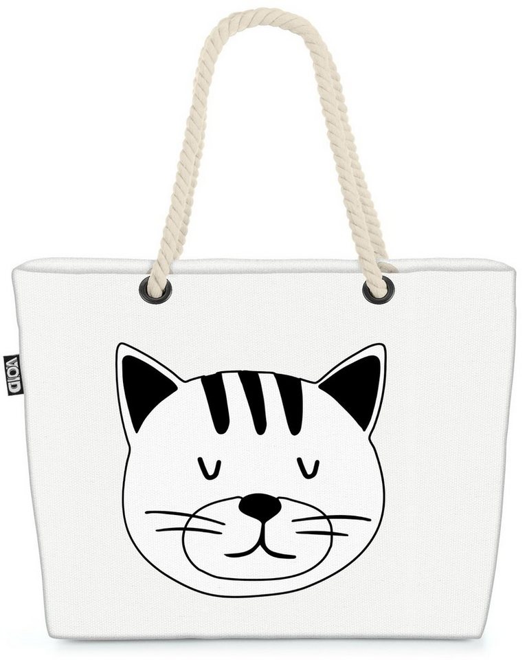 VOID Strandtasche (1-tlg), Katze Cartoon Comic Katze Cartoon Comic Haustier Hauskatze Kätzchen S von VOID