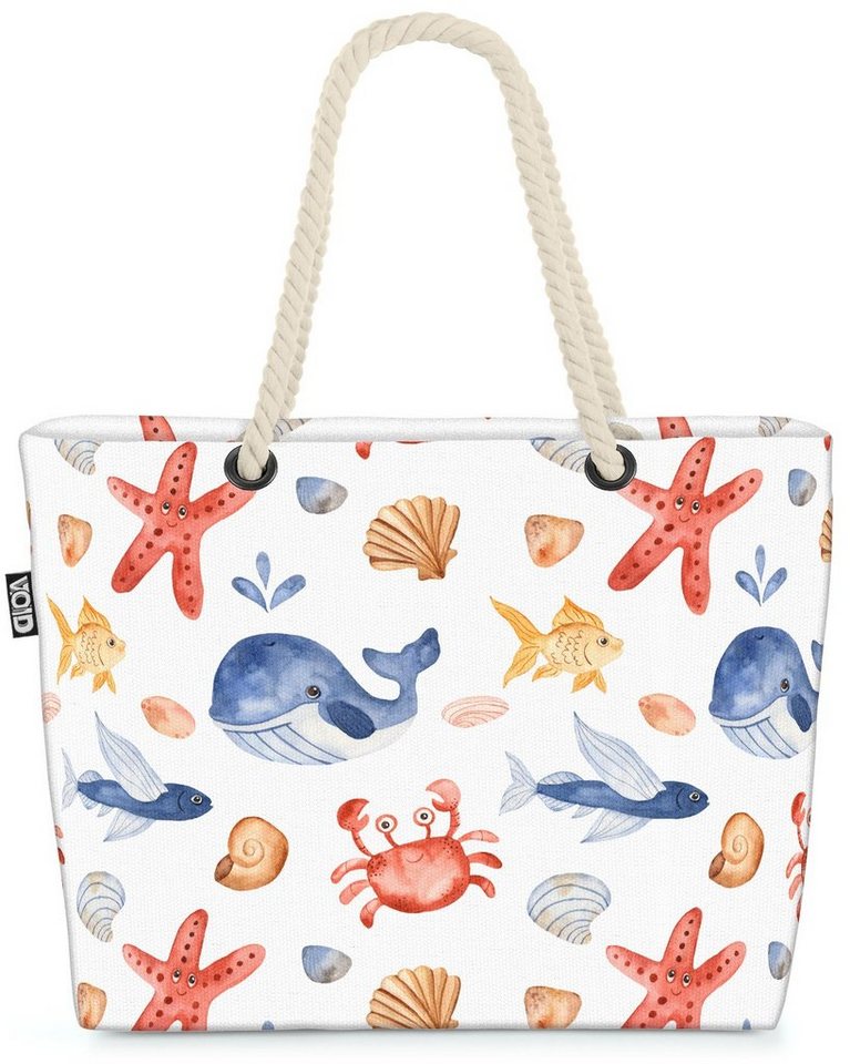 VOID Strandtasche (1-tlg), Kleine Meeresbewohner Beach Bag Kinder Kinderzimmer Baby Babyzimmer Jungen von VOID