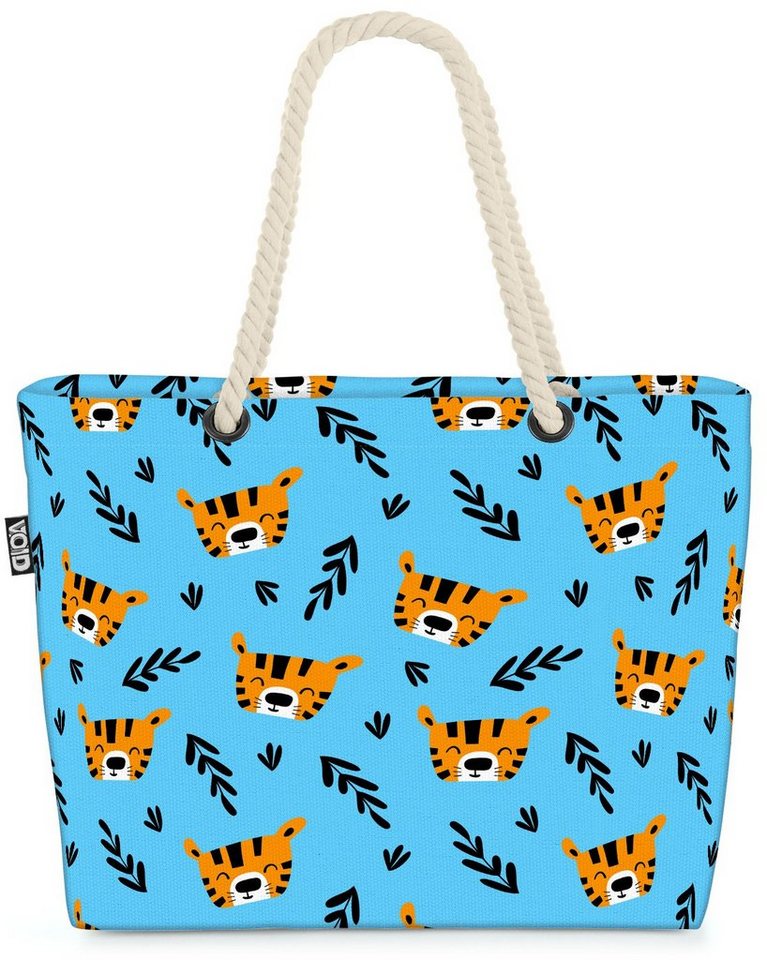 VOID Strandtasche (1-tlg), Kleiner Tiger blau Beach Bag Dschungel Kinder Katze Afrika Urwald Zoo Baby von VOID