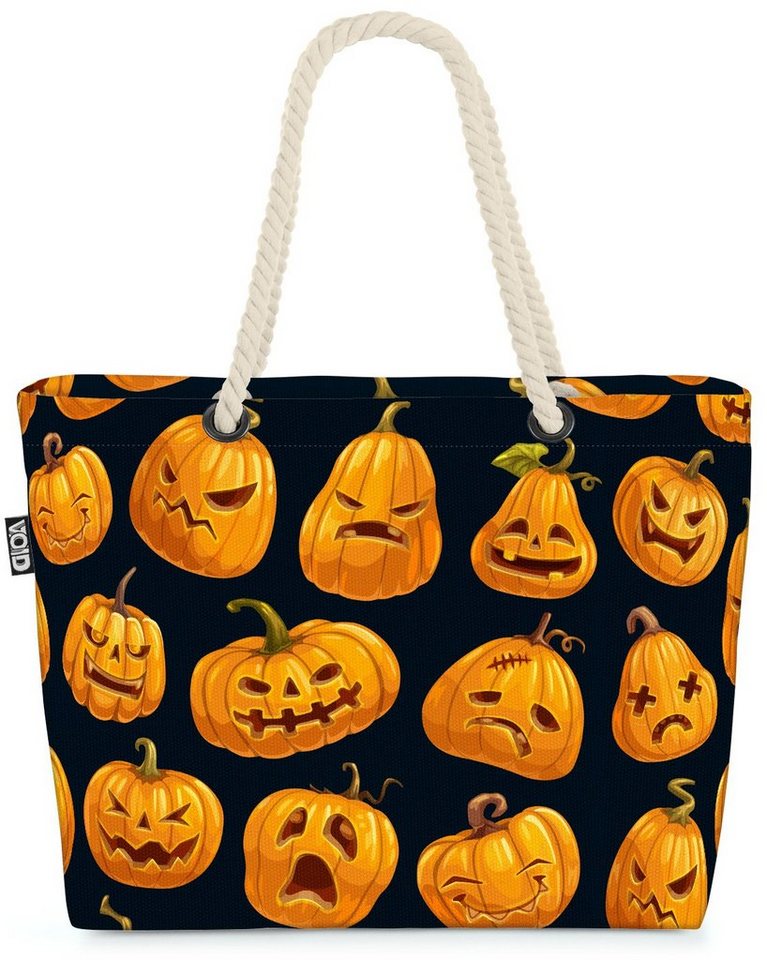 VOID Strandtasche (1-tlg), Kürbislaternen Beach Bag Kürbis Laterne halloween laterne urlaub Kerze Herbst von VOID