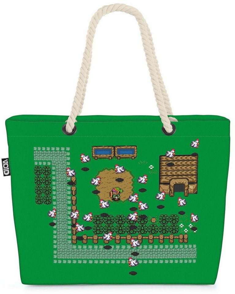 VOID Strandtasche (1-tlg), Link Gamer Shopper zelda boy Beach Bag Pixel Game Hyrule wii von VOID