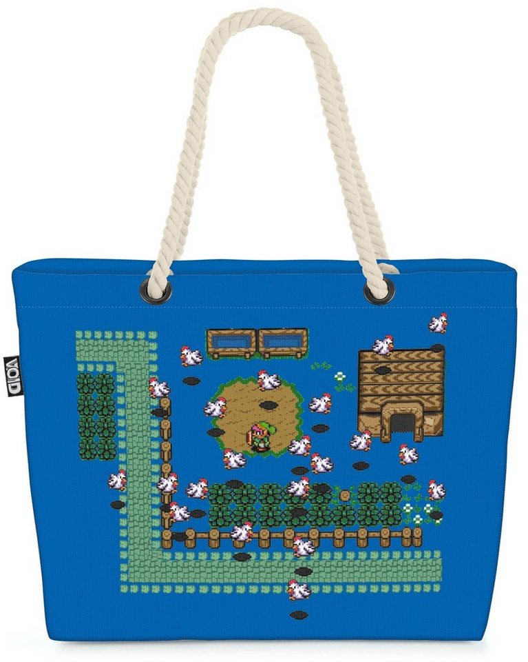 VOID Strandtasche (1-tlg), Link Gamer Shopper zelda boy Beach Bag Pixel Game Hyrule wii von VOID