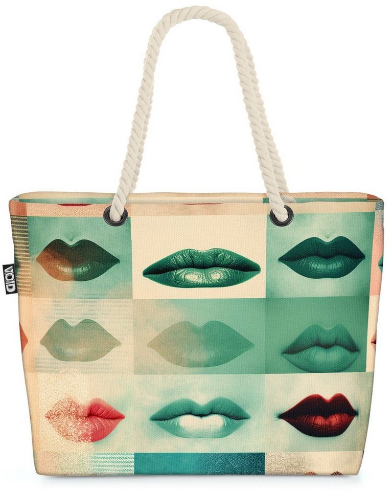 VOID Strandtasche (1-tlg), Lippen Lippenstift Fashion Art design frauen kosmetik beauty wellness von VOID