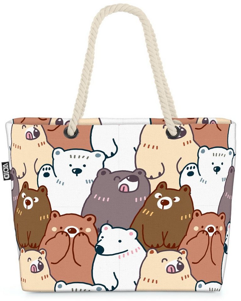 VOID Strandtasche (1-tlg), Lustige Bärenbande Bären Wald Zoo Muster Märchen Bär kinder teddy kin von VOID