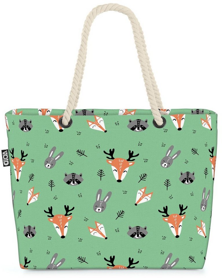 VOID Strandtasche (1-tlg), Lustige Tiere Kinder Beach Bag Wald-Tiere Zoo Wandern Kinder Muster Märchen von VOID